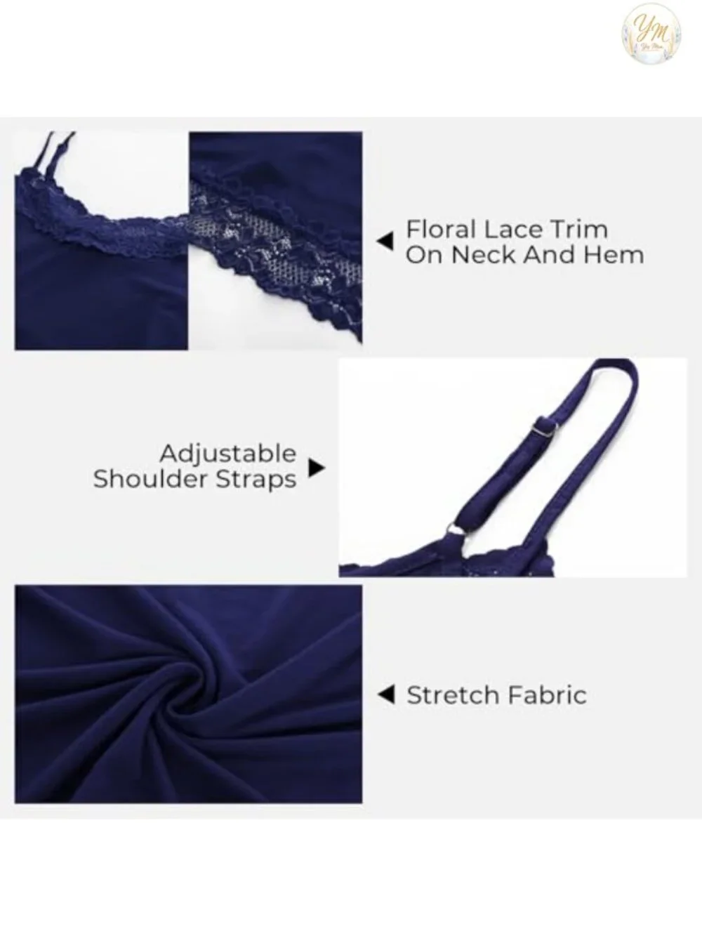 Women's 2 Pack Lace Trim Cami Tank Top Adjustable Straps